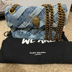 Kurt Geiger London Mini Kensington Denim Crossbody/shoulder bag EUC w/ Dustbag